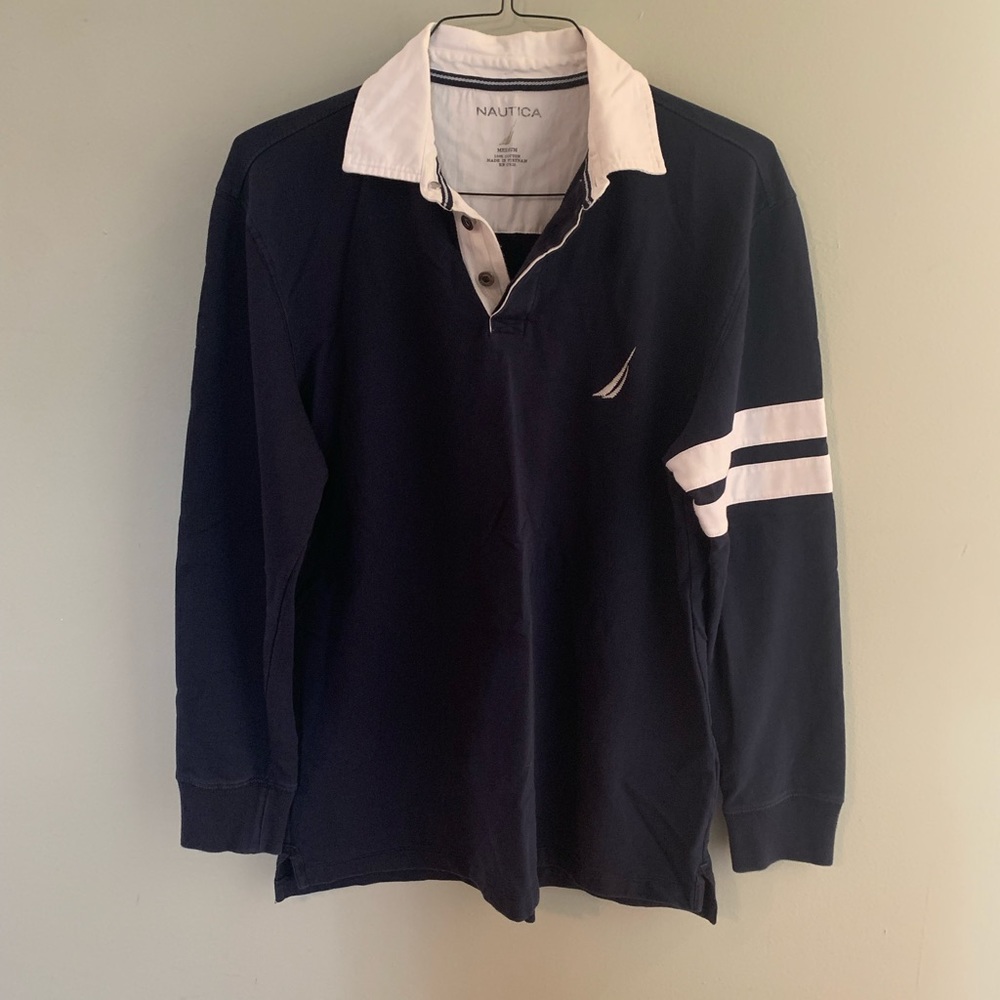 Nautica men’s long sleeve polo size M